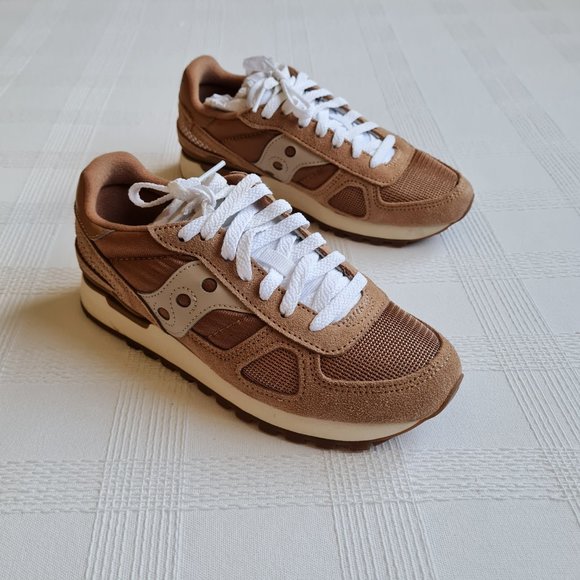 Saucony Shadow Original Vintage Brown Tan Sneakers Running Walking Shoes 7 - Picture 2 of 7